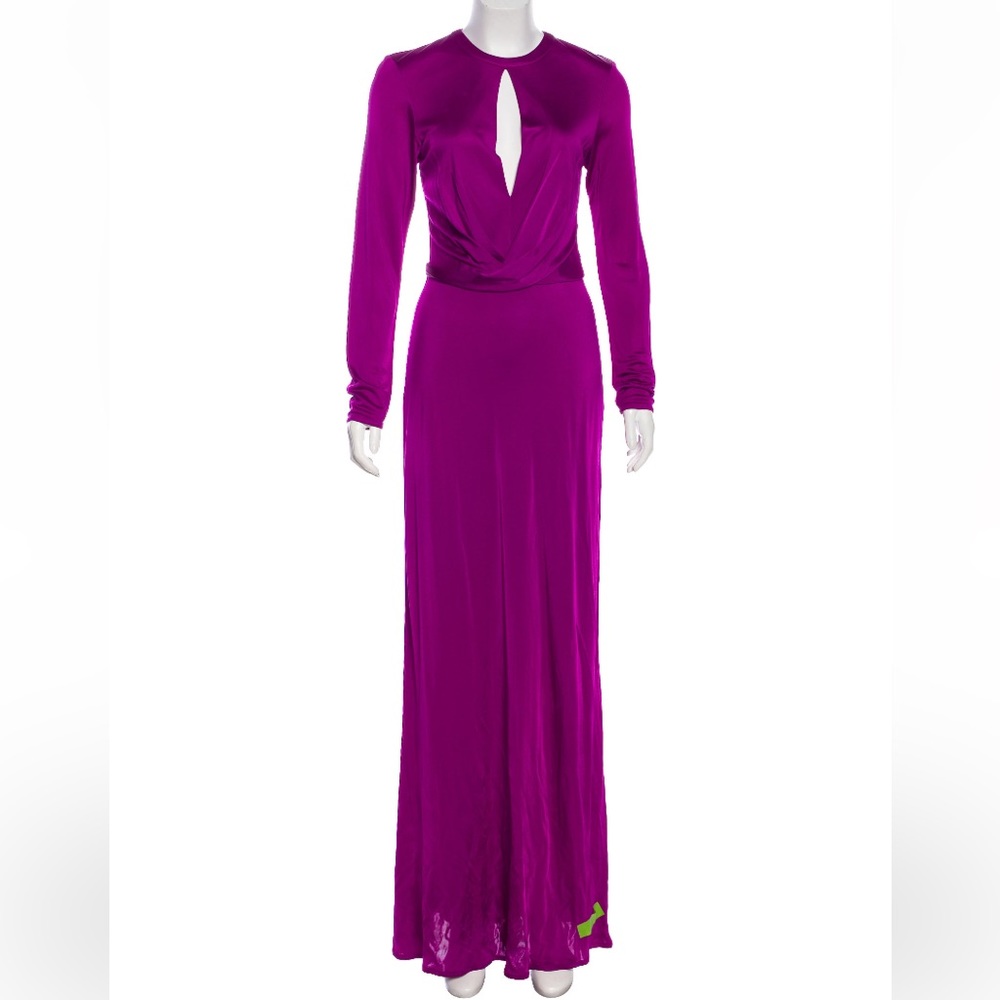 Magenta Issa Silk Evening Gown